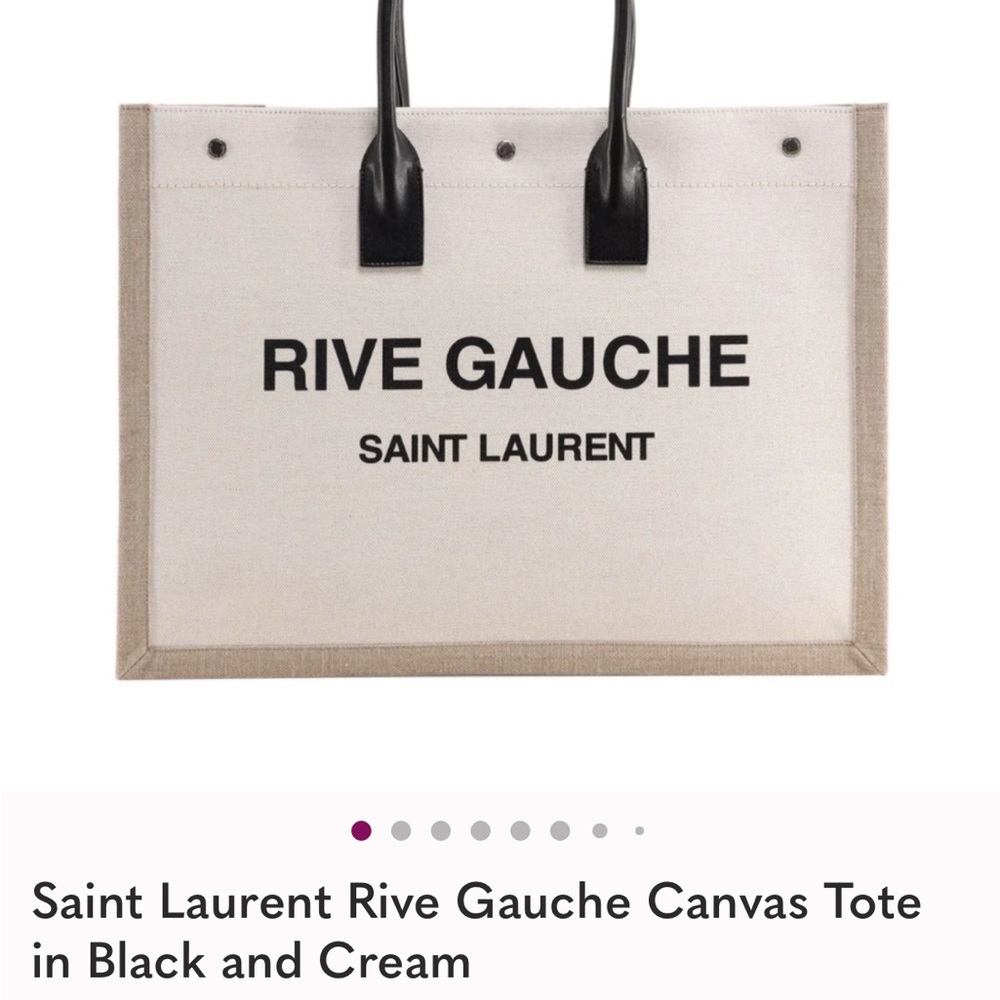 Saint Laurent Rive Gauche Beige and Black Tote